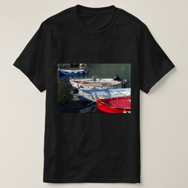 Camiseta Bunte Boote am Pier (Frente do Design)