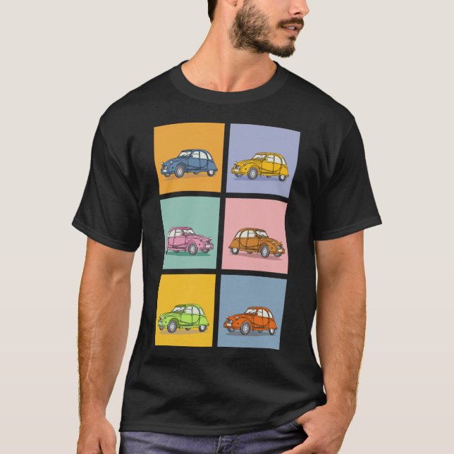 Camiseta Buntes Oldtimer 2cv Ente Muster (Frente)