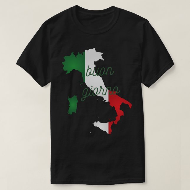 Camiseta Buon giorno italiano bom dia, frases italianas. (Frente do Design)