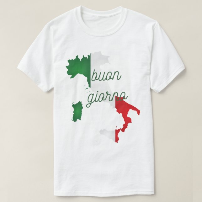 Camiseta Buon giorno italiano bom dia, frases italianas. (Frente do Design)
