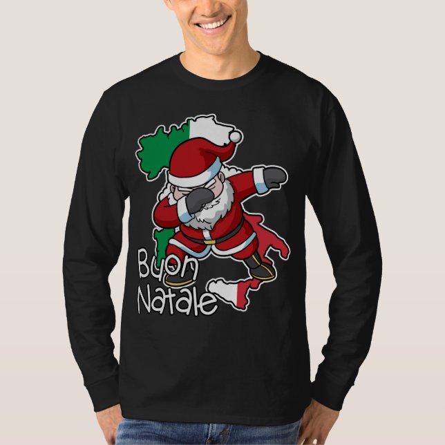 Camiseta Buon Natale Italia Italiana Natal Papai Noel I (Frente)