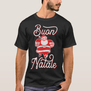 Camiseta Buon Natale italiano design de Natal desvanecido