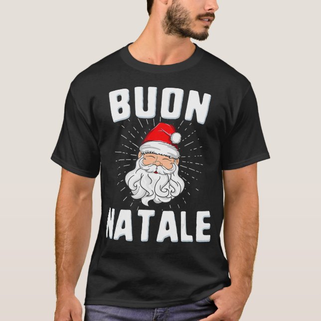 Camiseta Buon Natale Italy Pride Papais noeis Babbo Cristo  (Frente)