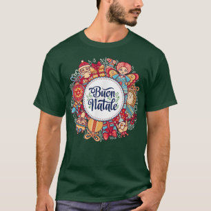 Camiseta Buon Natale Natal Vacina Italiana Happy Holi