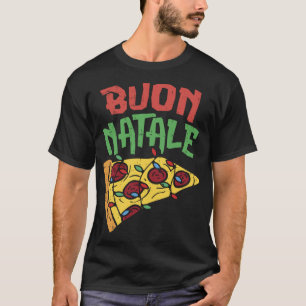 Camiseta Buon Natale Pizza Engraçada Itália Natal Luzes G
