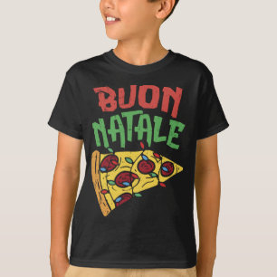 Camiseta Buon Natale Pizza Engraçada Itália Natal Luzes G