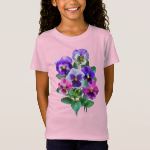 Camiseta Buquê da Flor de Pansy Violets
