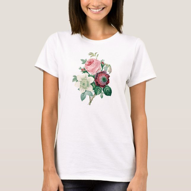 Camiseta Buquê das anêmonas dos rosas (Frente)