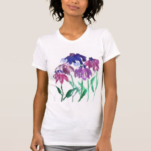 Camiseta buquê de Borgonha da flor da aguarela