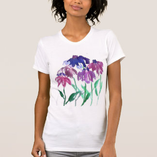 Camiseta buquê de Borgonha da flor da aguarela