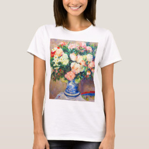 Camiseta Buquê de crisântemos e um ventilador japonês