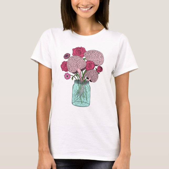 Camiseta Buquê de Flor de Cérebro (Frente)