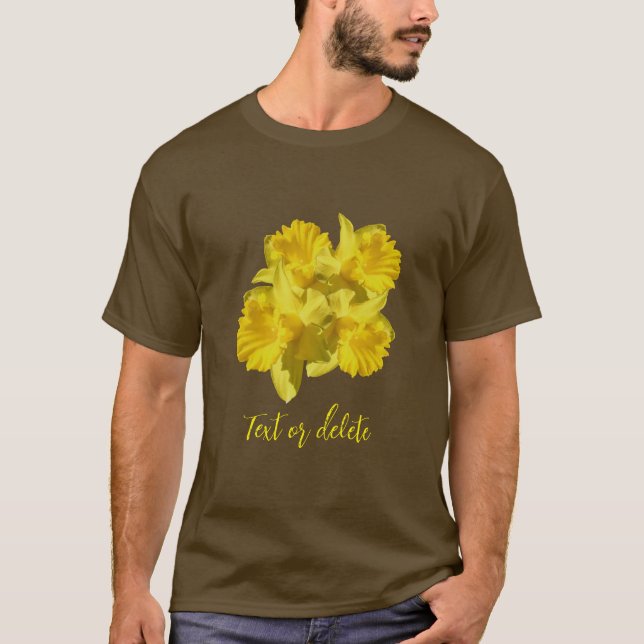Camiseta Buquê de Flores Amarelas Daffodil Personalizadas (Frente)