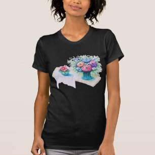 Camiseta Buquê de flores colorido e vibrante.