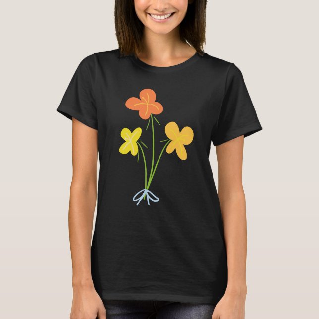Camiseta Buquê de Flores de Cartoon (Frente)