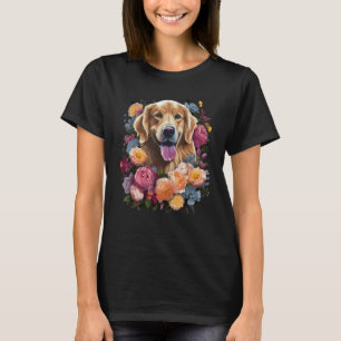 Camiseta Buquê de Flores do Golden Retriever