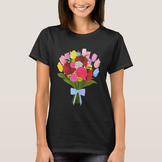 Camiseta Buquê de Flores Fantasia de Halloween Combinar com (Frente)