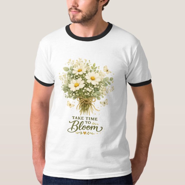 Camiseta Buquê de Flores Silvestres Brancas (Frente)