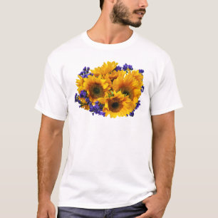 Camiseta Buquê de girassóis e de estados roxos
