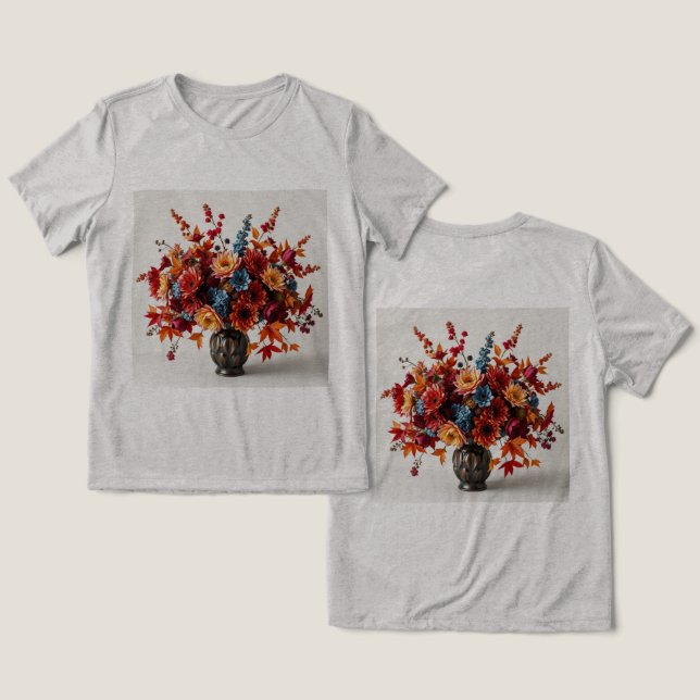 Camiseta-Buquê de outono feminino (Design Frente e Verso)