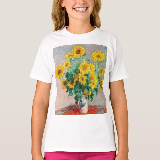 Camiseta Buquê de Sunflower Claude Monet (Frente)