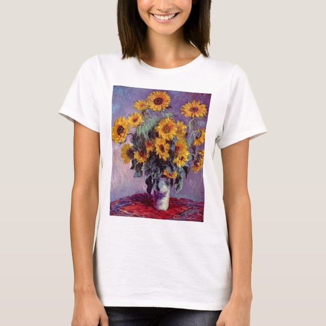 Camiseta Buquê dos girassóis por Claude Monet (Frente)