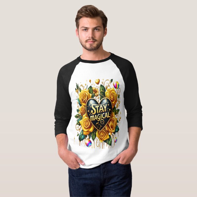 Camiseta Buquê Encantador De Rosas Ouros E Coração (Frente Completa)