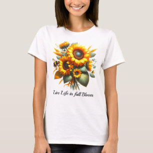 Camiseta Buquê Floral de Girassóis Amarelos