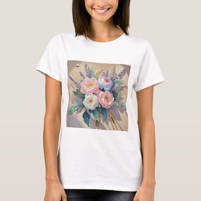 Camiseta Buquê Floral lavanda (Frente)