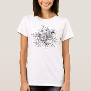 Camiseta Buquê Floral Minimalista