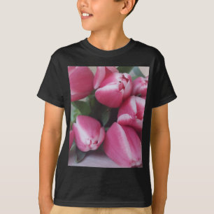 Camiseta Buquê Floral Primavera de Tulipas Rosa, Flores