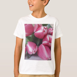 Camiseta Buquê Floral Primavera de Tulipas Rosa, Flores