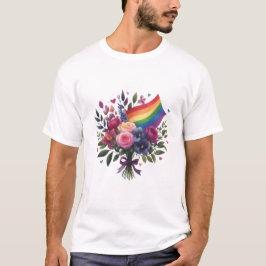 Camiseta Buquê LGBT de flores