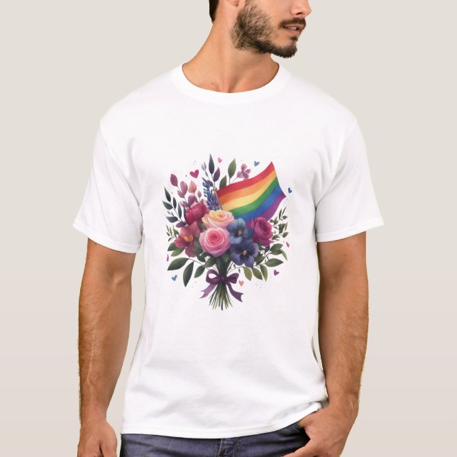 Camiseta Buquê LGBT de flores (Frente)