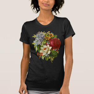 Camiseta Buquê romântico bonito do verão com rosa vermel