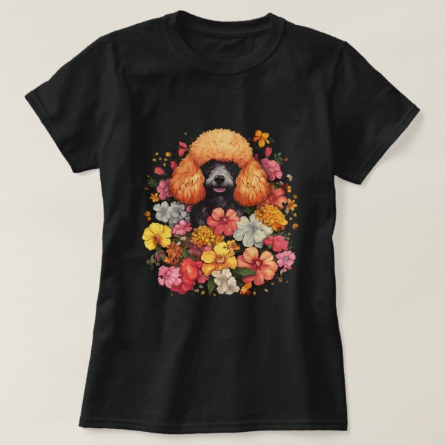 Camiseta Buquê T 1 da Flor de Poodle Cute (Frente do Design)