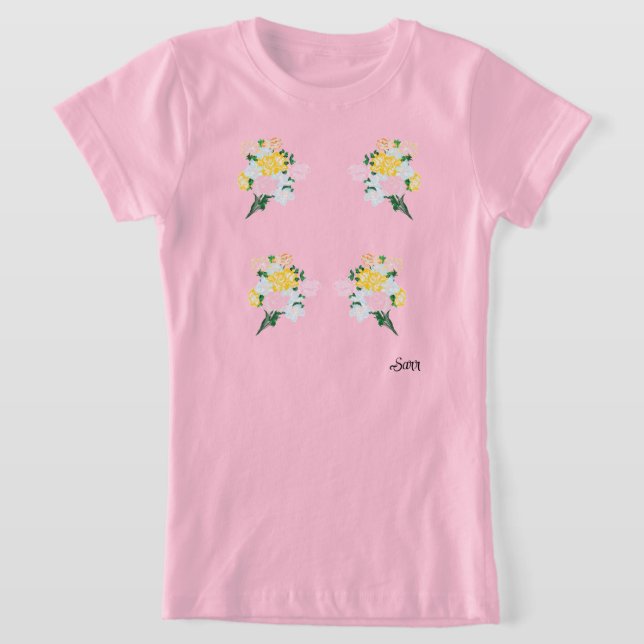 Camiseta : buquês de flores (Postura )