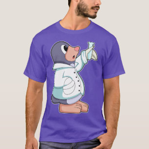Camiseta Buraco como cientista com tubo de ensaio