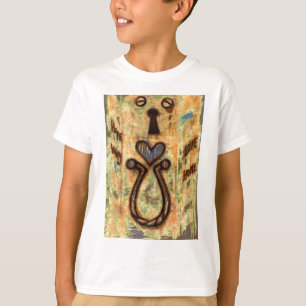 Camiseta Buraco da fechadura & coração