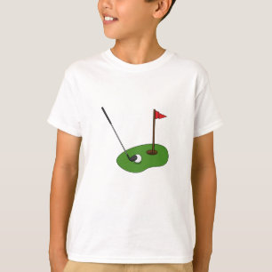 Camiseta Buraco de Curso de Golfe com Bandeira