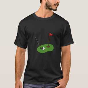 Camiseta Buraco de Curso de Golfe com Bandeira