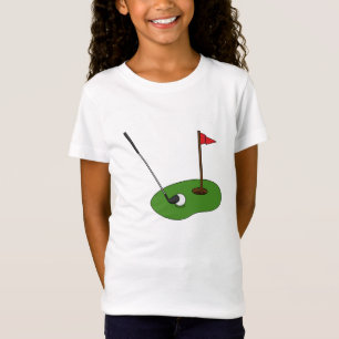 Camiseta Buraco de Curso de Golfe com Bandeira
