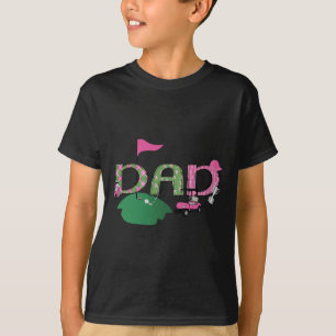 Camiseta Buraco De Pai De Golfe Em Um Partido De primeiro a