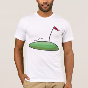 Camiseta Buraco de Putting no Golf Green com Bandeira 18