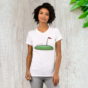 Camiseta Buraco de Putting no Golf Green com Bandeira 18