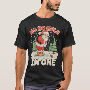 Camiseta Buraco de Um Ho Ho Papai Noel Golfe Natal Xmas Nev