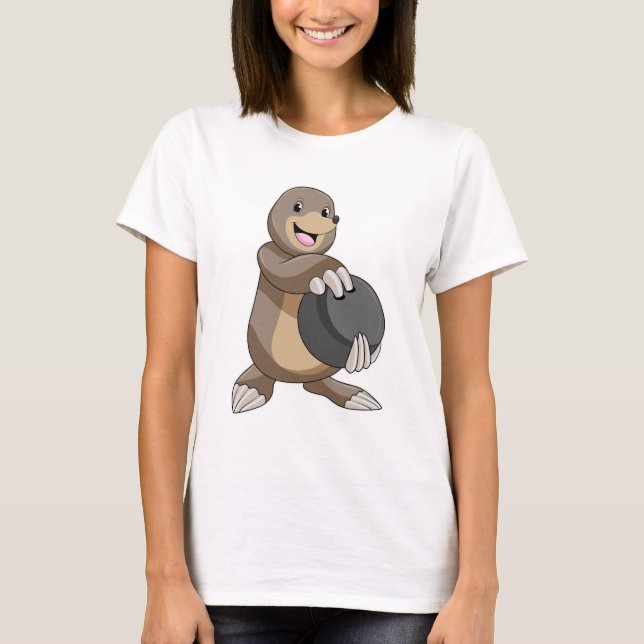 Camiseta Buraco na Boliche com Bola de boliche (Frente)