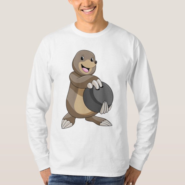 Camiseta Buraco na Boliche com Bola de boliche (Frente)