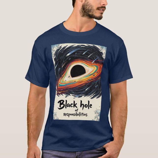 Camiseta Buraco Negro de Responsabilidades - Espaço Engraça (Frente)