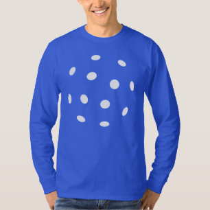 Camiseta Buracos brancos de piclebol em azul